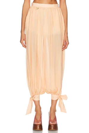 Chloé Ribbon Tied Trouser in Peach