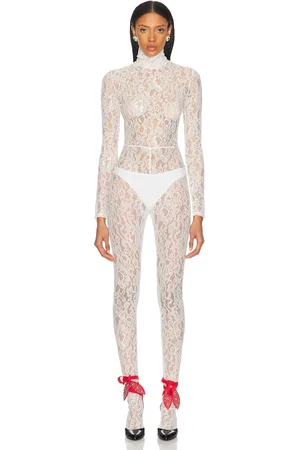 VALENTINO Rebrode Lace Jumpsuit in White