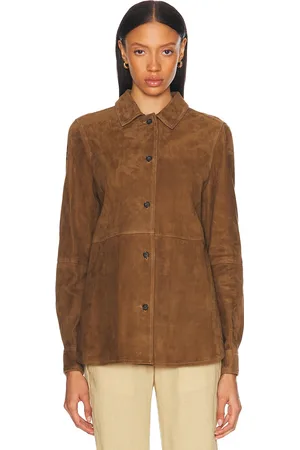 Totême Soft Suede Top in Brown