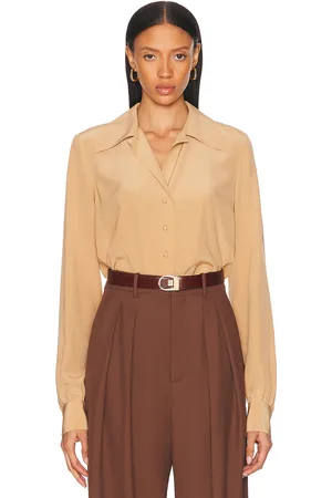 Saint Laurent Button Up Top in Beige
