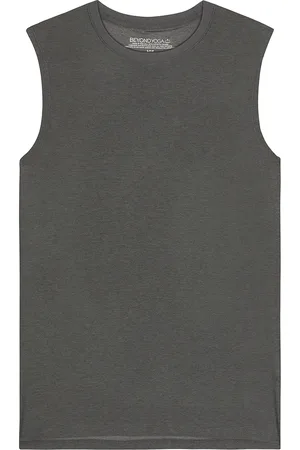 Beyond Yoga Featherweight Freeflo Muscle Tank in Charcoal