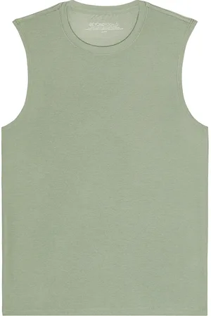 Beyond Yoga Featherweight Freeflo Muscle Tank in Sage