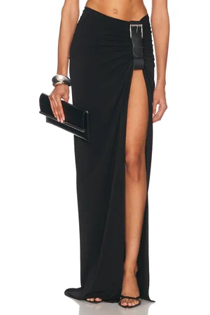 SID NEIGUM Floor Length Gathered Belt Skirt in