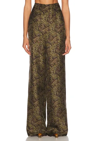 Saint Laurent Wide Leg Pant in Olive