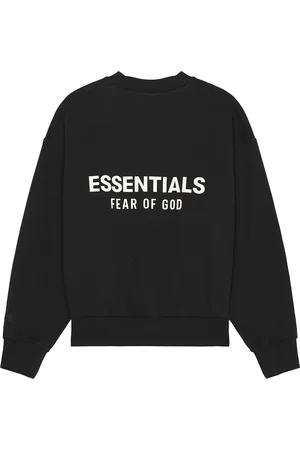 FEAR OF GOD Classic Fit Fleece Crew Neck Sweatshirt in Black