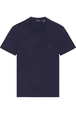 Ralph Lauren Short Sleeve Johnny Collar Polo in Navy