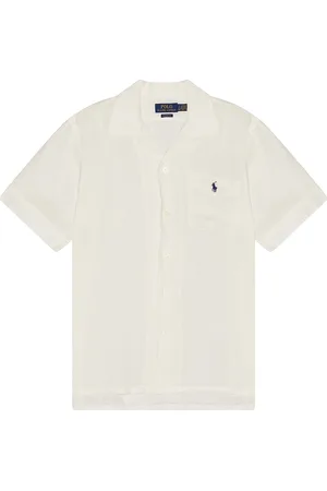 Ralph Lauren Linen Andy Camp Sport Shirt in White