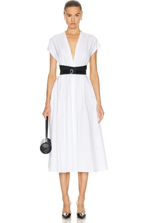 Alaïa Belted Dress in White