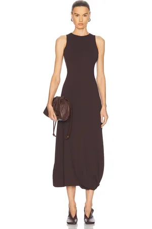 LEMAIRE Twisted Hem Dress in Burgundy