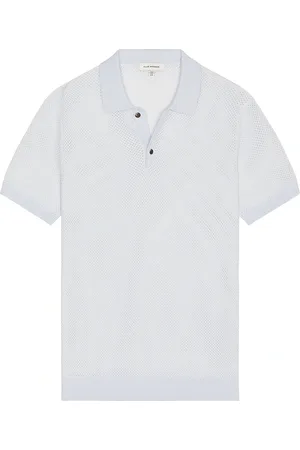 CLUB MONACO Textured Sweater Polo in Baby Blue