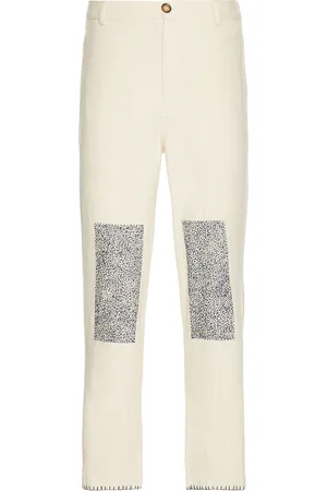 HARAGO Kantha Knee Cap Pants in Beige