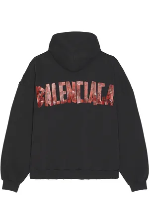 Balenciaga Large Zip-Up Hoodie in Black