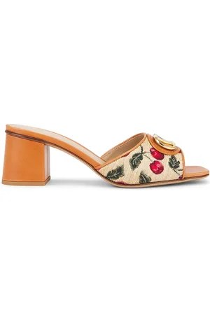 VALENTINO GARAVANI V Logo Signature Slide in Tan