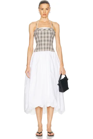 Simkhai Pfeiffer Bustier Midi Dress in Neutral