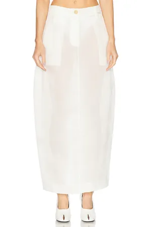 Khaite Lucian Organza Skirt in White