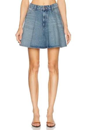 Ami Flare Mini Skirt in Blue