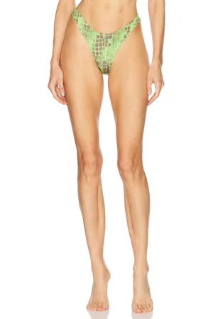 Heavy Manners High Cut Cheeky Bikini Bottom in Sage