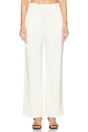 FLEUR DU MAL Satin Relaxed Pant in Ivory