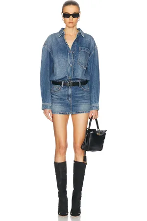 Alexander Wang Mini Shirt Dress in Denim-Medium