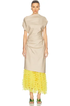 BRANDON MAXWELL The Lainey Dress in Taupe