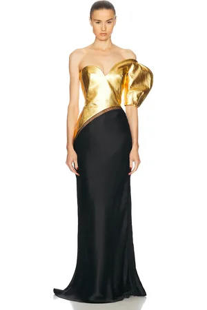 GABRIELA HEARST Giulia Dress in Metallic Gold