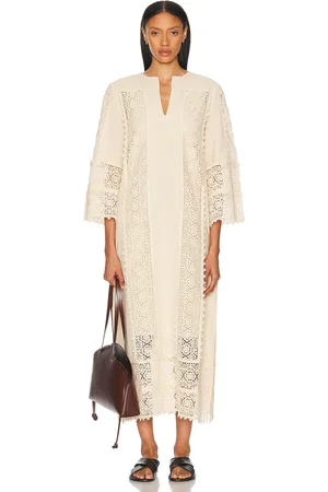 By Malene Birger Delane Embroidered Midi Dress in Cream