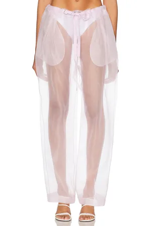 Khaite Trenton Organza Pant in Pink