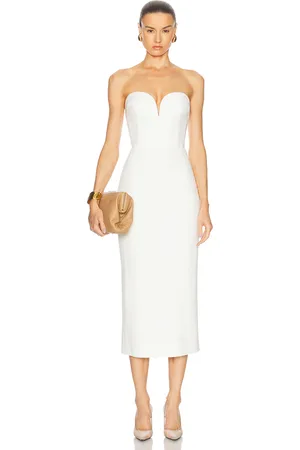 SANS FAFF Evening Sweetheart Neckline Midi Dress in