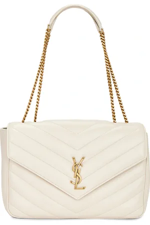 Saint Laurent Large Loulou Chain Bag in Cream