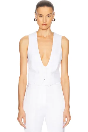 ALEXANDRE VAUTHIER Satin Tailoring Vest in White
