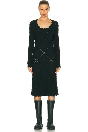 Burberry Long Sleeve Dress in Dark Green