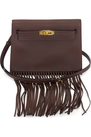 Hermès Swift Danse Fringe Kelly Shoulder Bag in Chocolate