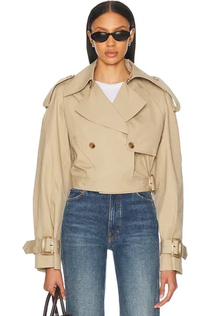 SANS FAFF Chiltern Cropped Trench Jacket in Beige
