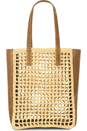 Khaite Zoe Small Raffia Tote Bag in Tan
