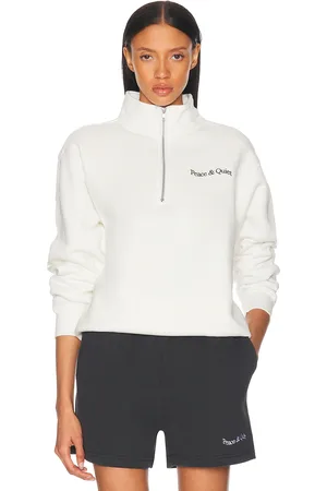 Museum of Peace and Quiet Wordmark Quarter Zip Up Sweater in