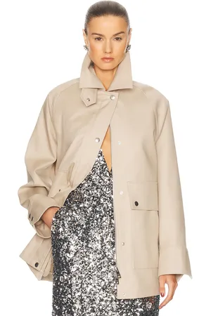 BRANDON MAXWELL The Celine Jacket in Beige