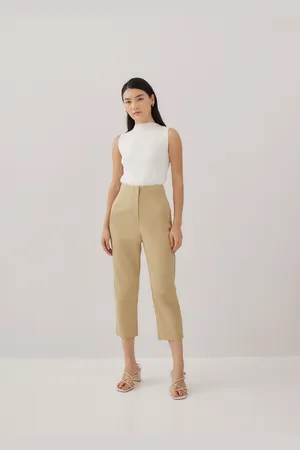 Love Bonito Roxanne Cotton Tailored Peg Leg Pants-157-M