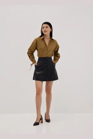 Love Bonito Rianna Relaxed Tie Cuff Sleeve Shirt-275-M