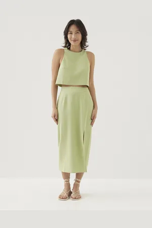 Love Bonito Aryan Tweed Column Midi Skirt-048-M