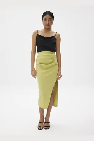 Love Bonito Divya Asymmetric Drape Midi Skirt-253-L