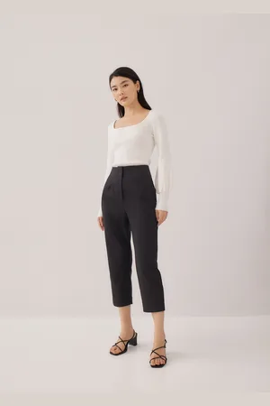 Love Bonito Roxanne Cotton Tailored Peg Leg Pants-014-S