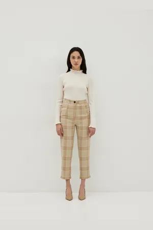 Love Bonito Aurinda Plaid Peg Leg Pants-124-M