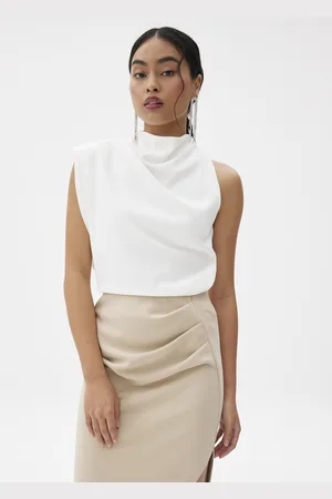 Love Bonito Maya Asymmetric Drape Blouse-031-L
