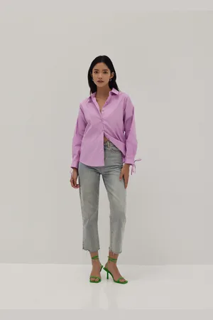 Love Bonito Rianna Relaxed Tie Cuff Sleeve Shirt-363-M