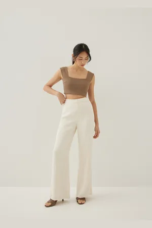 Love Bonito Emory Textured Flare Pants-035-XL
