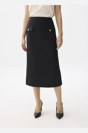 Love Bonito Cotton Pencil Midaxi Skirt-014-S