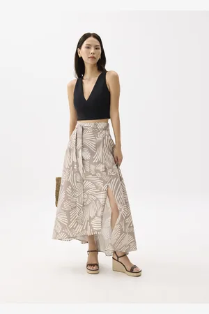 Love Bonito High Waist A-line Wrap Skirt in Kekana-146-L
