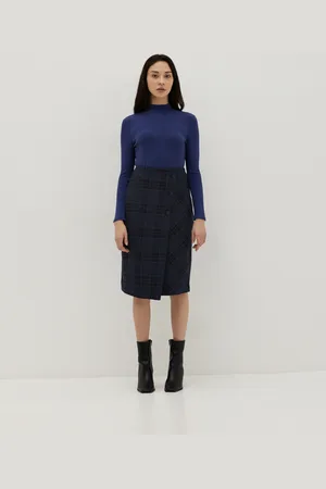 Love Bonito Aurinda Plaid Asymmetrical Pencil Skirt-052-XS