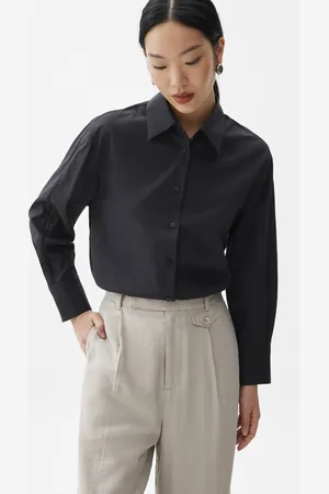 Love Bonito Cotton Lace Trim Collared Shirt-014-M