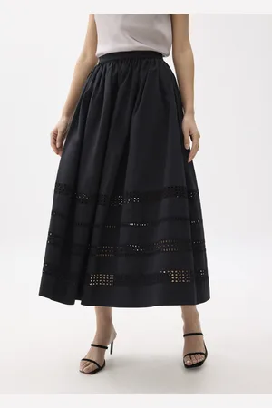 Love Bonito Elastic Broderie Fit & Flare Midaxi Skirt-014-XS
